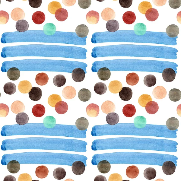 Abstrato belo concurso artístico maravilhoso transparente círculos coloridos brilhantes com grandes linhas blu padrão ilustração mão aquarela — Fotografia de Stock