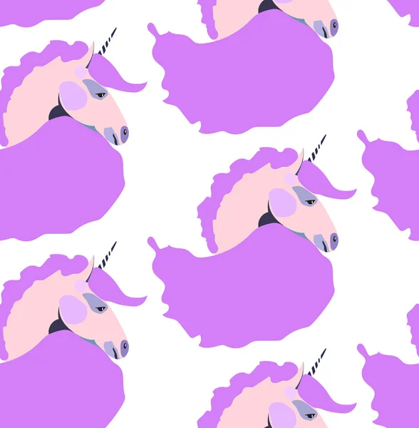Hada linda encantadora brillante mágico colorido unicornios patrón ilustración vectorial. Perfecto para felicitación y tarjeta de cumpleaños, boda, invitación, diseño textil — Archivo Imágenes Vectoriales