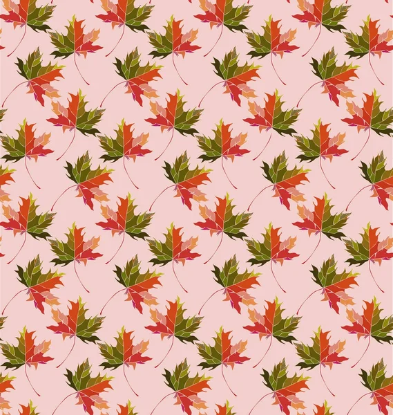 Hermoso gráfico gráfico abstracto brillante floral herbario otoño verde arce hojas patrón vector ilustración. Perfecto para textiles, fondos de pantalla, papel de regalo, tarjetas, invitaciones — Archivo Imágenes Vectoriales