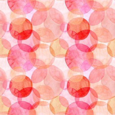 Soyut güzel sanatsal ihale harika şeffaf parlak sonbahar turuncu pembe kırmızı daireler farklı şekiller suluboya el illüstrasyon model. Tekstil, duvar kağıtları ve arka planlar için mükemmel