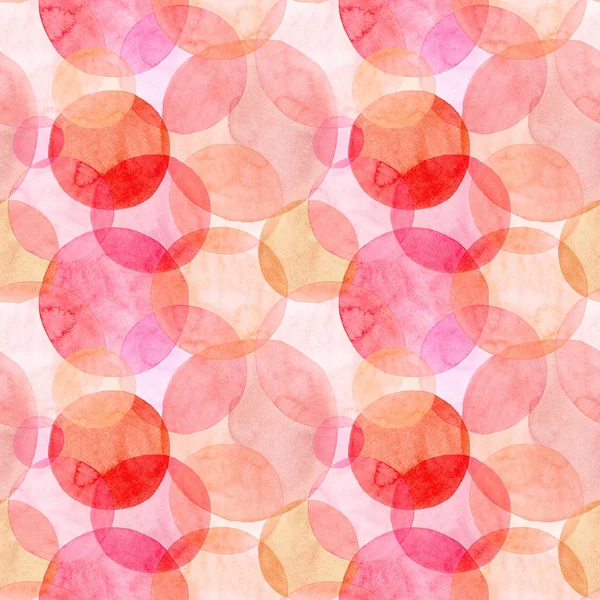 Abstrait belle artistique tendre merveilleux transparent lumineux automne orange rose rouge cercles différentes formes motif aquarelle illustration à la main. Parfait pour le textile, papiers peints et fonds d'écran — Photo