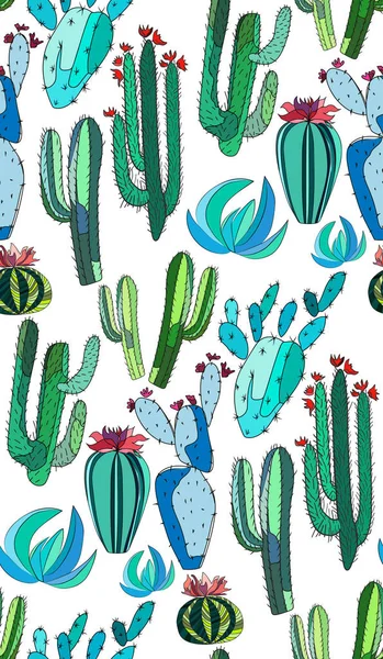 Çocuk vektör çizim gibi bir kaktüs boya parlak şirin güzel soyut güzel Meksika tropikal çiçek bitkisel yaz yeşil ayarlayın. Tekstil, duvar kağıtları, kağıt sarma için mükemmel