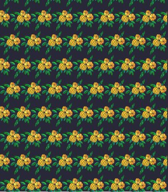 Güzel parlak renkli lezzetli lezzetli lezzetli olgun sulu güzel turuncu yaz Sonbahar tatlı dilimlerini portakal ve mandalina desen siyah arka plan üzerine illüstrasyon vektör