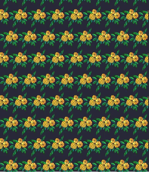 Güzel parlak renkli lezzetli lezzetli lezzetli olgun sulu güzel turuncu yaz Sonbahar tatlı dilimlerini portakal ve mandalina desen siyah arka plan üzerine illüstrasyon vektör