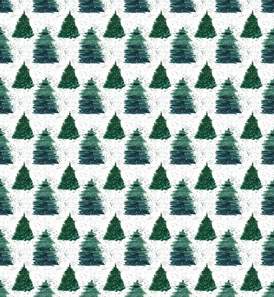 Noël beau graphique abstrait artistique merveilleux lumineux vacances hiver épinettes vertes avec motif de pulvérisation vert aquarelle illustration à la main. Parfait pour les textiles, papiers peints, fonds d'écran et cartes de voeux — Photo