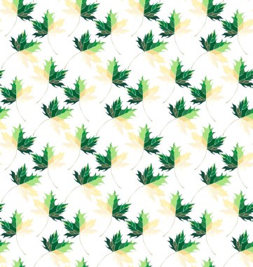 Güzel güzel grafik soyut parlak çiçek bitkisel sonbahar yeşil akçaağaç desen vektör çizim bırakır. Tekstil, duvar kağıtları, ambalaj kağıdı, kartları, davetiyeleri için mükemmel