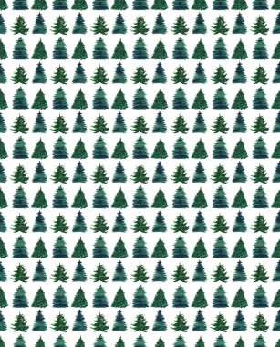 Noel güzel soyut grafik sanatsal muhteşem parlak tatil kış yeşil çam ağaçları suluboya el illüstrasyon kart. Tekstil, duvar kağıtları, arka planlar ve tebrik kartları için mükemmel