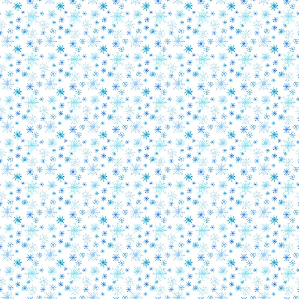 Bonito abstrato gráfico encantador artístico concurso maravilhoso feriado ano novo brilhante inverno azul flocos de neve padrão aquarela ilustração mão. Perfeito para têxteis, papéis de parede e fundos — Fotografia de Stock