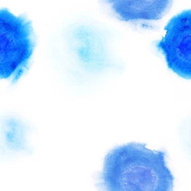 Soyut güzel sanatsal ihale harika şeffaf parlak kış mavi daireler farklı şekiller desen suluboya el çizimi