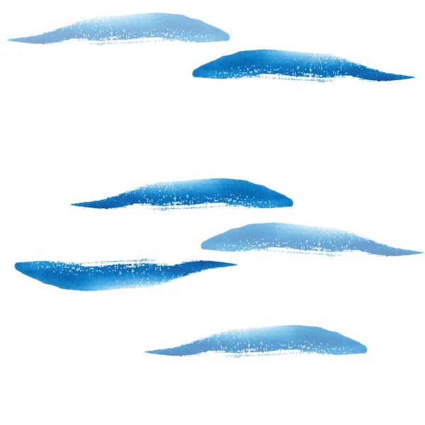 Abstrakte Schöne Künstlerische Zarte Wunderbare Transparente Hellblaue Wellen Muster Aquarell — Stockfoto