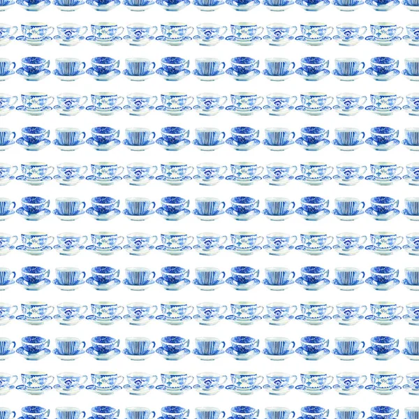 Szép Grafikus Szép Művészi Pályázat Csodálatos Kék Porcelán Kína Tea — Stock Fotó