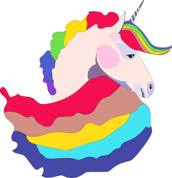 Helle Schöne Niedliche Fee Magische Bunte Einhorn Vektor Illustration Perfekt — Stockvektor