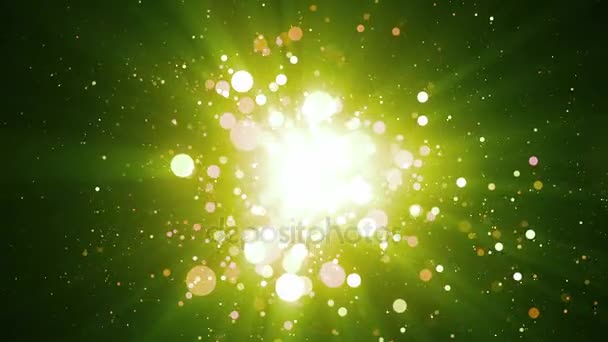 Green Particles Abstract Background — Stock Video