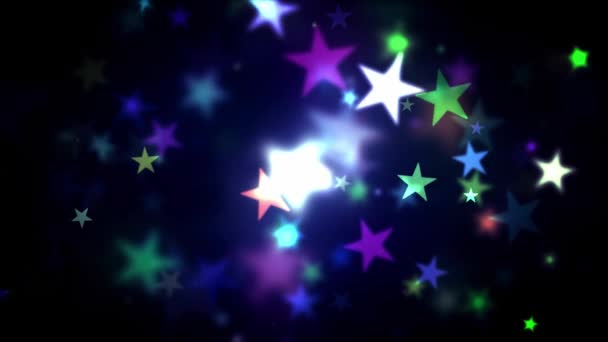 色とりどりの輝く星 — ストック動画