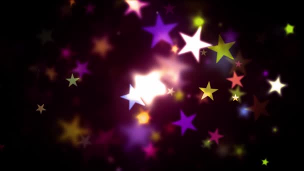 Bunte, warm leuchtende Sterne — Stockvideo