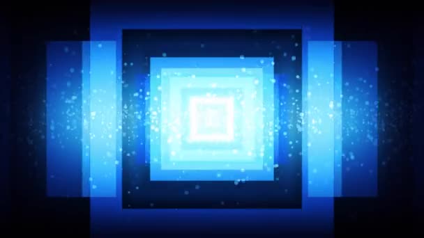 青い正方形のトンネル — ストック動画
