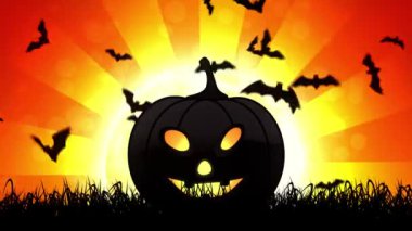 Cadılar Bayramı Balkabağı turuncu arka planda