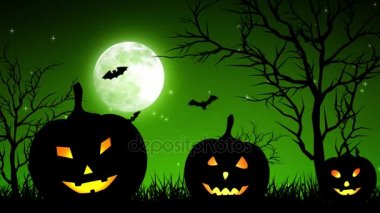 Cadılar Bayramı Pumpkings ay ışık yeşil