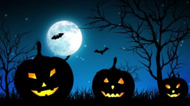 Cadılar Bayramı Pumpkings ay ışık mavi