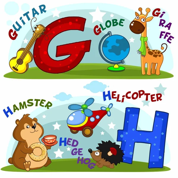 The letters g and h — Stock Vector