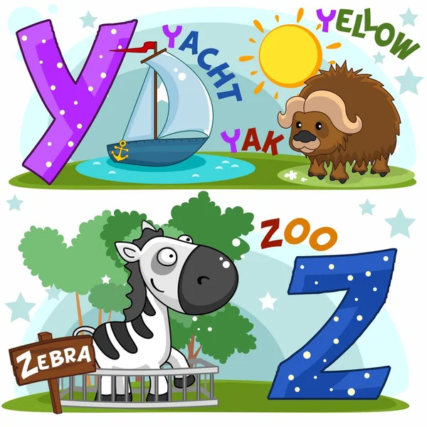 英文字母 Y Z — 图库矢量图片