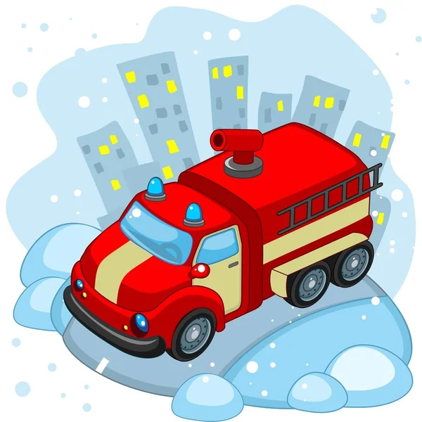 Menaiki Truk Api Stok Ilustrasi 