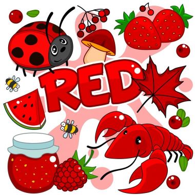 Illustrations of red color clipart