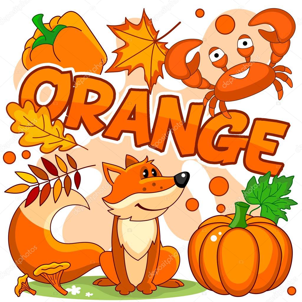 Illustrations of orange color