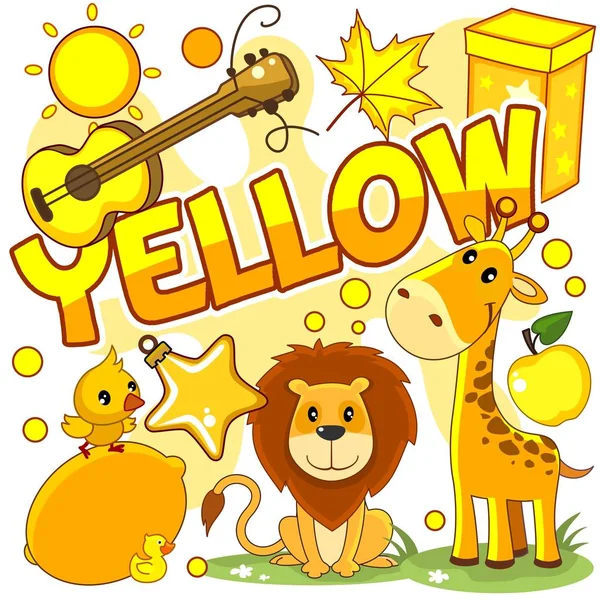 Illustrations de couleur jaune . — Image vectorielle