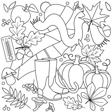 Çocuklar için boyama sonbahar.