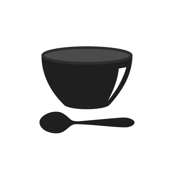 向量的碗和勺子 — 图库矢量图片