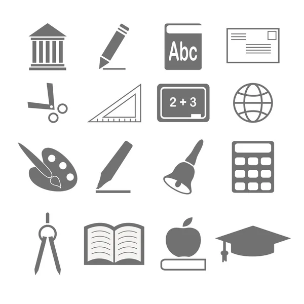 Vector de iconos de la educación — Vector de stock