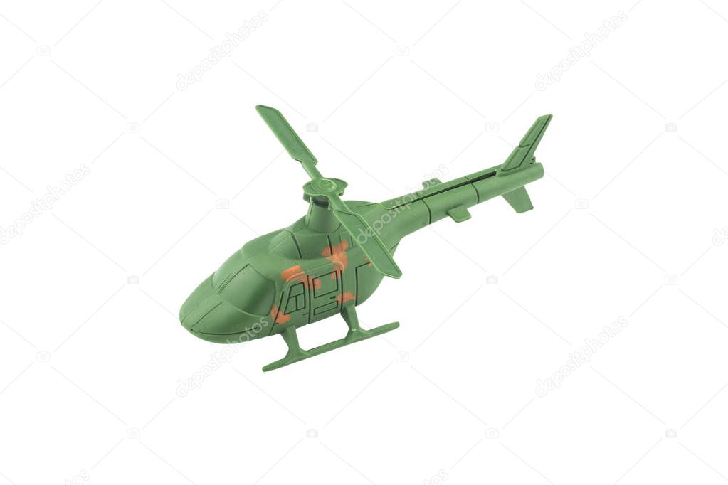 Military helicopter isolated on white background