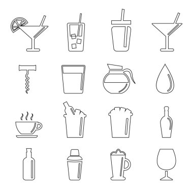 cam Icon set içme vektör