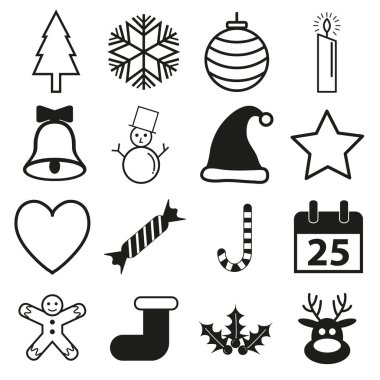 mutlu Noeller Icon set vektör