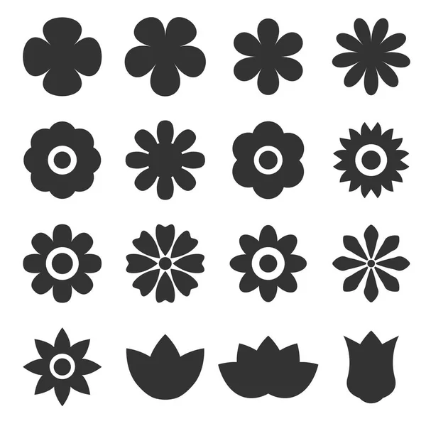 Vecteur de l'icône de fleur ensemble — Image vectorielle