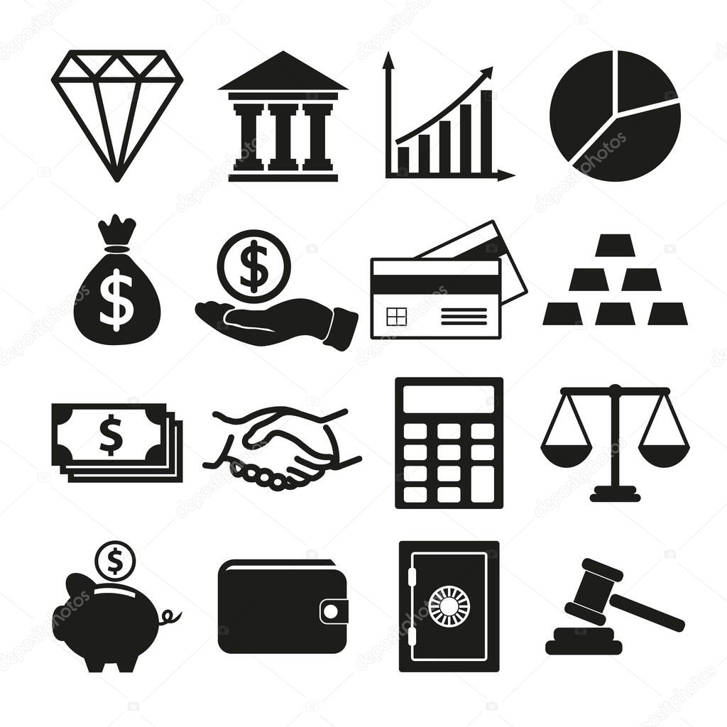 vector of Financial investment icon set