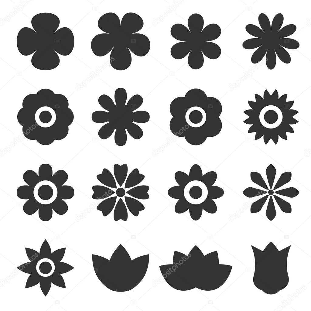 vector of flower icon set