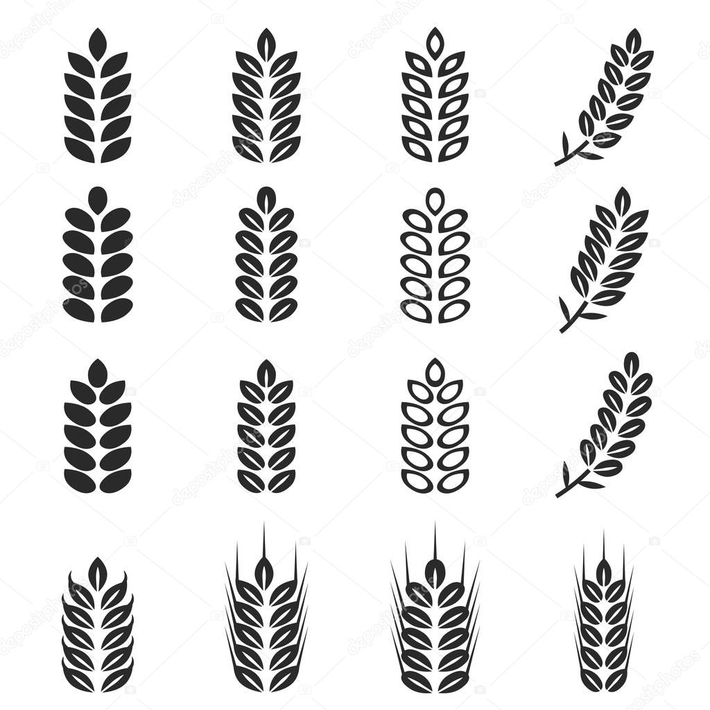 vector of wheat icon set