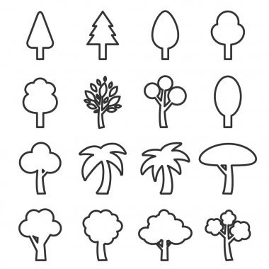 ağaçların Icon set vektör