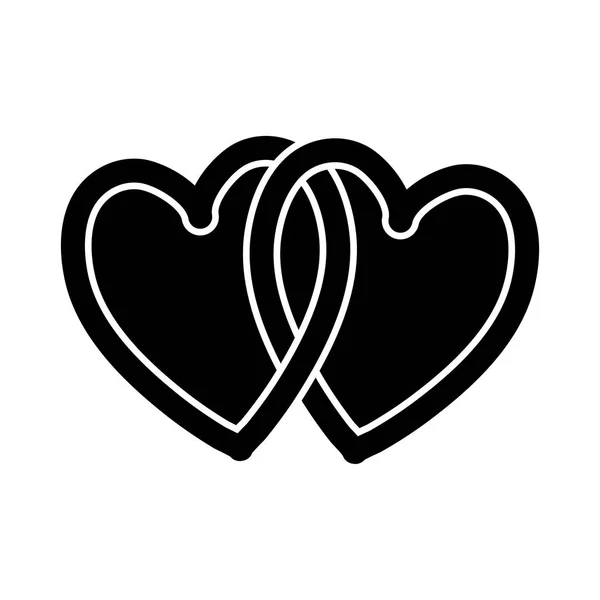 Vetor de coração em conjunto símbolo —  Vetores de Stock