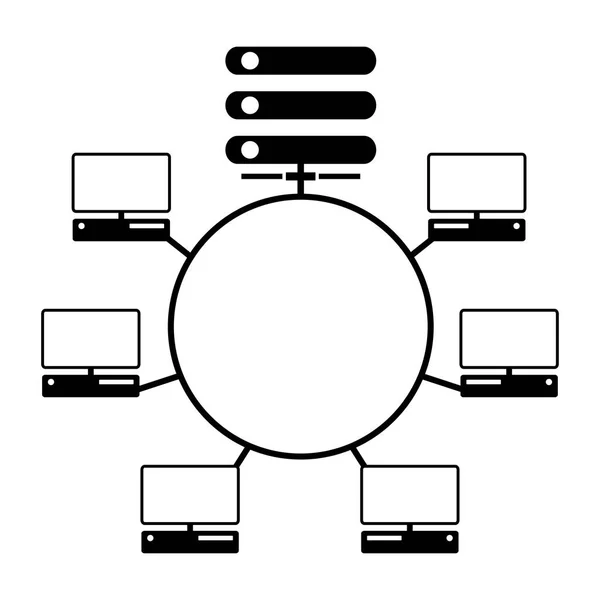 Bilgisayar ağ diyagram simgesi — Stok Vektör