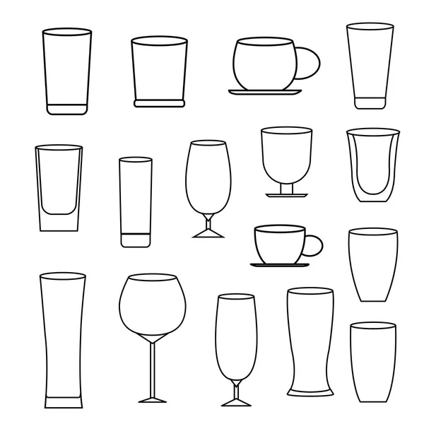 cam hattı Icon set vektör
