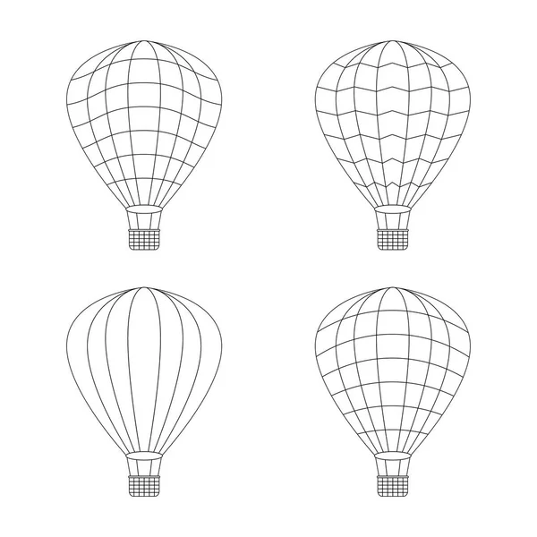 Vector Air Balloon Icon Set White Background — Stock Vector