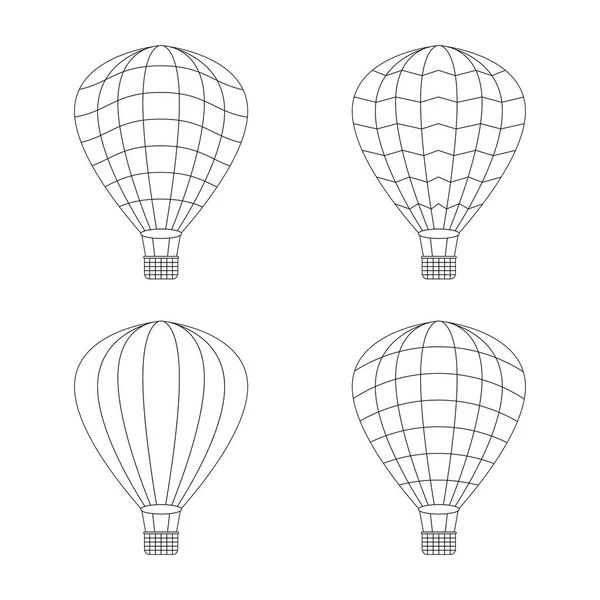 Vector Globo Aire Icono Establecido Sobre Fondo Blanco — Archivo Imágenes Vectoriales