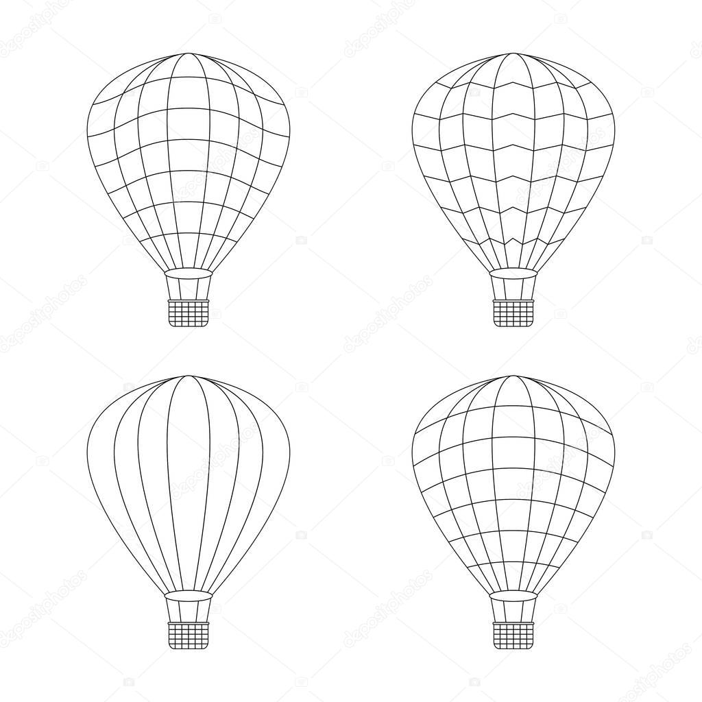 vector of  air balloon icon set on white background