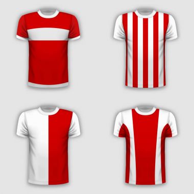 Gerçekçi T-shirt şablon seti