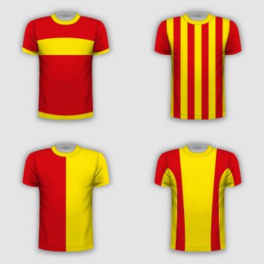 Gerçekçi T-shirt şablon seti