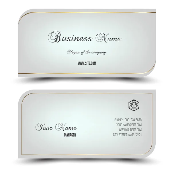 Elegant Vector Business Card Name Card Horizontal Simple Clean Template — Stock Vector