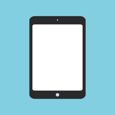 Tablet düz simgesi. Modern araç vektör çizim.